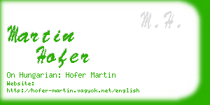 martin hofer business card